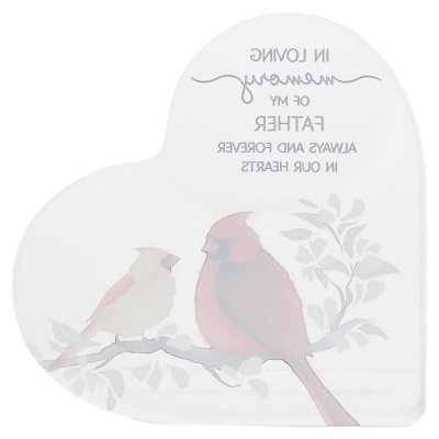 Always By Your Side Memorial 'Loving Memory Father' Acrylic Heart Plaque