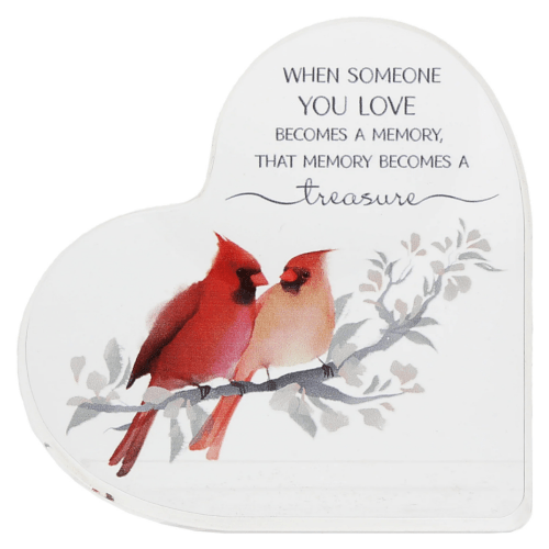 Always By Your Side Memorial 'Memory Becomes A Treasure' Acrylic Heart Plaque