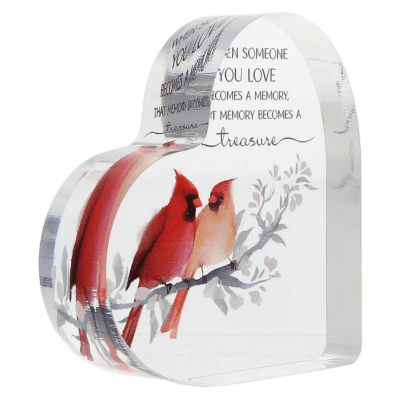 Always By Your Side Memorial 'Memory Becomes A Treasure' Acrylic Heart Plaque