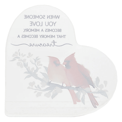 Always By Your Side Memorial 'Memory Becomes A Treasure' Acrylic Heart Plaque