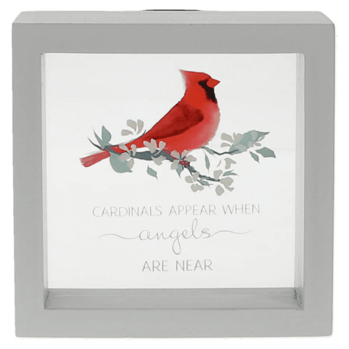 Always By Your Side Memorial 'Cardinals Appear Angels Are Near' Framed Glass Plaque
