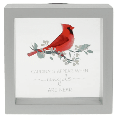 Always By Your Side Memorial 'Cardinals Appear Angels Are Near' Framed Glass Plaque