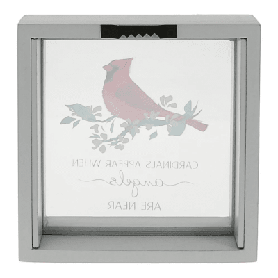 Always By Your Side Memorial 'Cardinals Appear Angels Are Near' Framed Glass Plaque