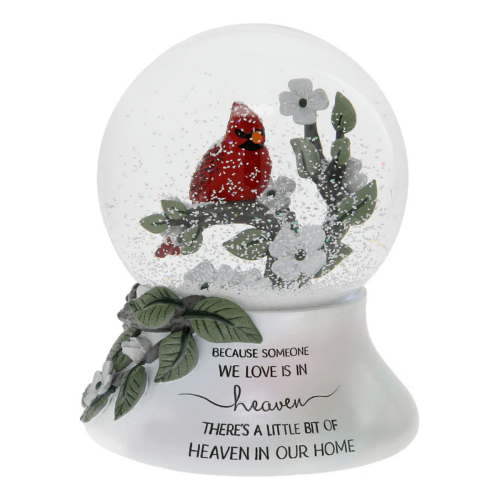Always By Your Side Memorial 'Heaven In Our Home' Cardinal Musical Glitter Globe
