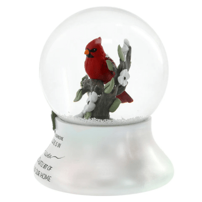 Always By Your Side Memorial 'Heaven In Our Home' Cardinal Musical Glitter Globe