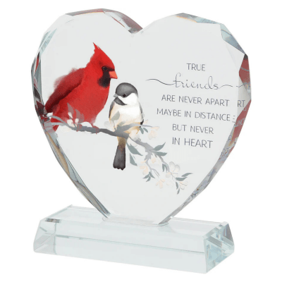 Always By Your Side 'True Friends Are Never Apart' Crystal Heart Plaque