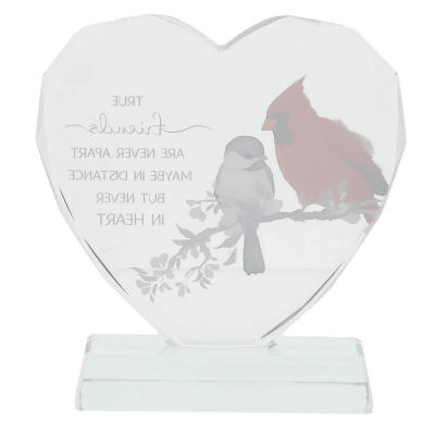 Always By Your Side 'True Friends Are Never Apart' Crystal Heart Plaque