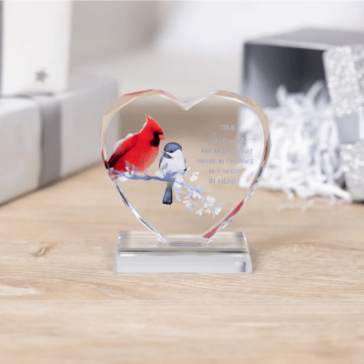 Always By Your Side 'True Friends Are Never Apart' Crystal Heart Plaque
