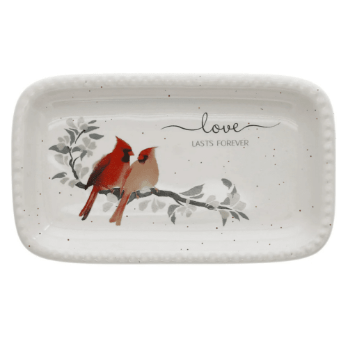 Always By Your Side 'Love Lasts Forever' Cardinal Trinket Dish