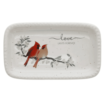 Always By Your Side 'Love Lasts Forever' Cardinal Trinket Dish