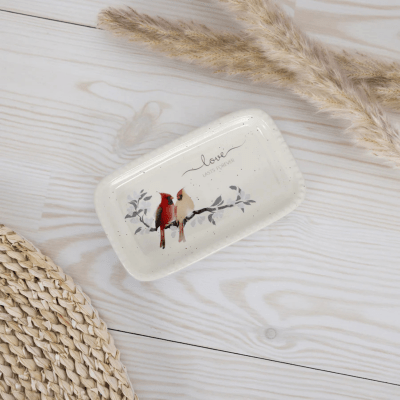 Always By Your Side 'Love Lasts Forever' Cardinal Trinket Dish