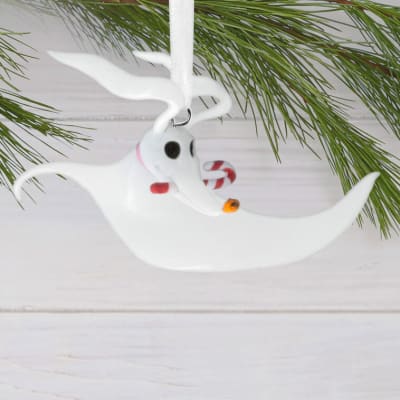 Disney Tim Burton's The Nightmare Before Christmas Zero With Candy Cane Hallmark Ornament