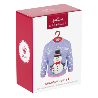 Granddaughter Snowman Sweater 2026 Ornament