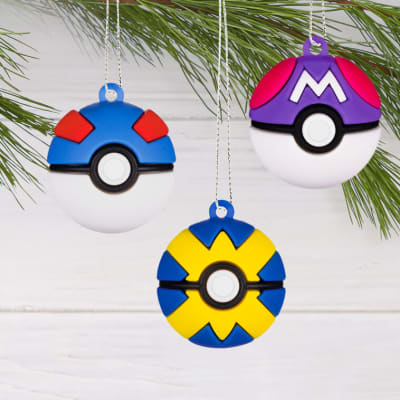 Mini Pokémon Poké Ball Shatterproof Hallmark Ornaments, Set of 6