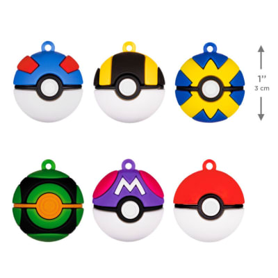 Mini Pokémon Poké Ball Shatterproof Hallmark Ornaments, Set of 6