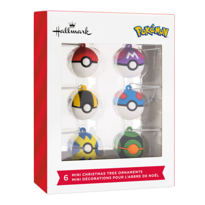 Mini Pokémon Poké Ball Shatterproof Hallmark Ornaments, Set of 6