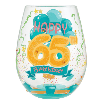 Lolita® Happy 65th Birthday Stemless Wine Glass