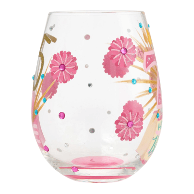Lolita® Happy 75th Birthday Stemless Wine Glass