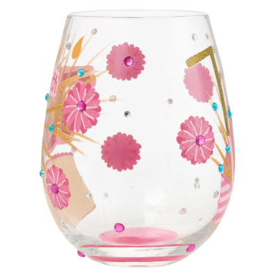 Lolita® Happy 75th Birthday Stemless Wine Glass