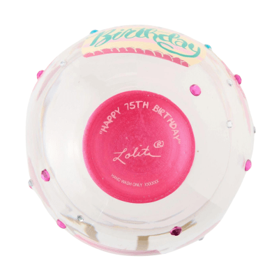 Lolita® Happy 75th Birthday Stemless Wine Glass