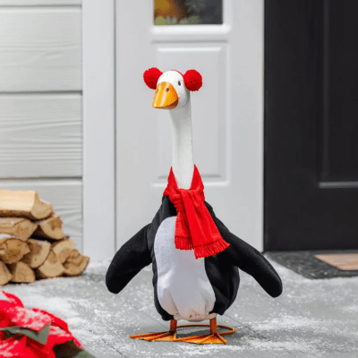 Giddy the Goose | Porch Goose Outfit, Winter Penguin