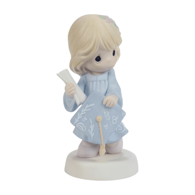 Precious Moments | The Future Belongs To You with Blue Gown Figurine, Blonde Girl