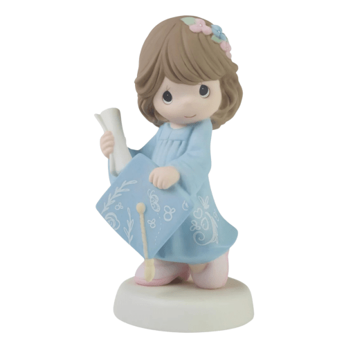 Precious Moments | The Future Belongs To You with Blue Gown Figurine, Brunette Girl