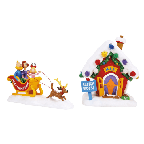 Department 56 | The Grinch™ - Max's Sleigh Rides (2 Set) Figurines