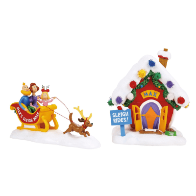 Department 56 | The Grinch™ - Max's Sleigh Rides (2 Set) Figurines