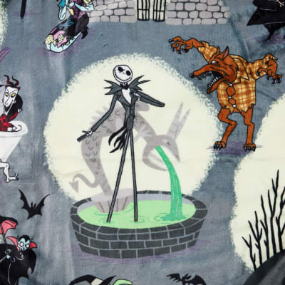 Disney Tim Burton's The Nightmare Before Christmas Two-Sided Throw Blanket, 50x60