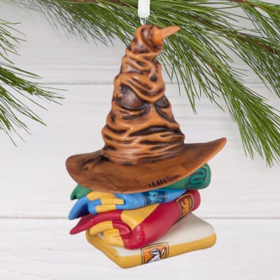 Harry Potter™ Sorting Hat™ and House Scarves Hallmark Ornament