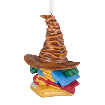 Harry Potter™ Sorting Hat™ and House Scarves Hallmark Ornament