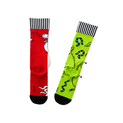 Disney Tim Burton's The Nightmare Before Christmas Jack Skellington and Oogie Boogie Mismatched Novelty Crew Socks