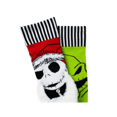 Disney Tim Burton's The Nightmare Before Christmas Jack Skellington and Oogie Boogie Mismatched Novelty Crew Socks