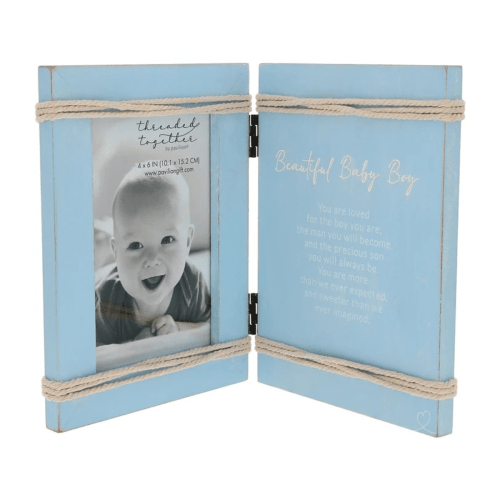 Beautiful Baby Boy Hinged Sentiment & Picture Frame