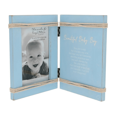 Beautiful Baby Boy Hinged Sentiment & Picture Frame