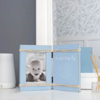 Beautiful Baby Boy Hinged Sentiment & Picture Frame