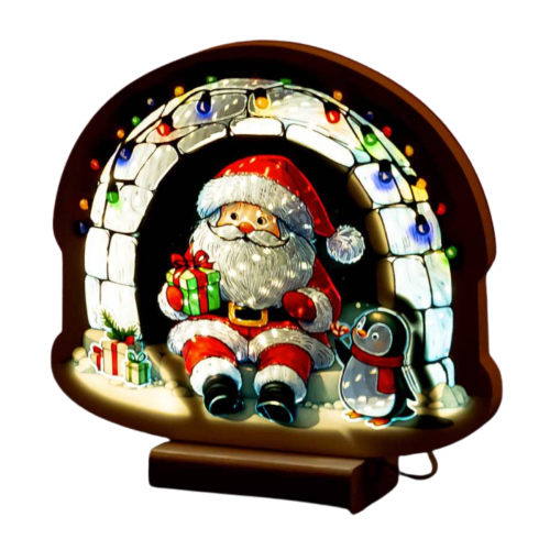 Infinity | Santa Sitting In Igloo Standing Light