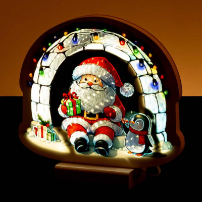 Infinity | Santa Sitting In Igloo Standing Light