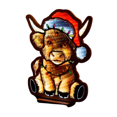 Infinity | Santa Hat Highland Cow Standing Light