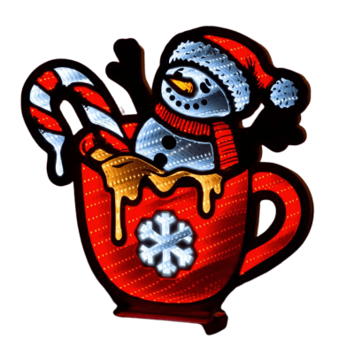 Infinity | Snowman In Red Mug Standing Light