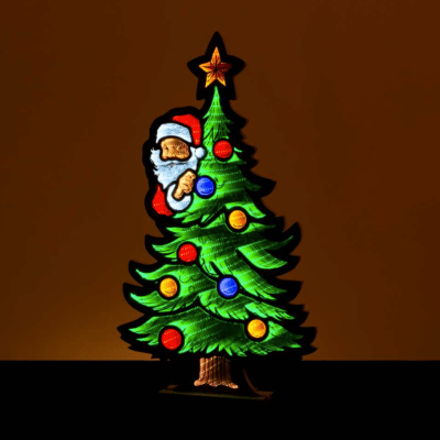 Infinity | Christmas Tree With Santa Standing Light