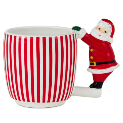 Santa Sculpted Handle Mug