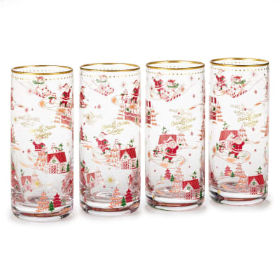 Candy Cane Wishes Drinking Glasses, Set of 4