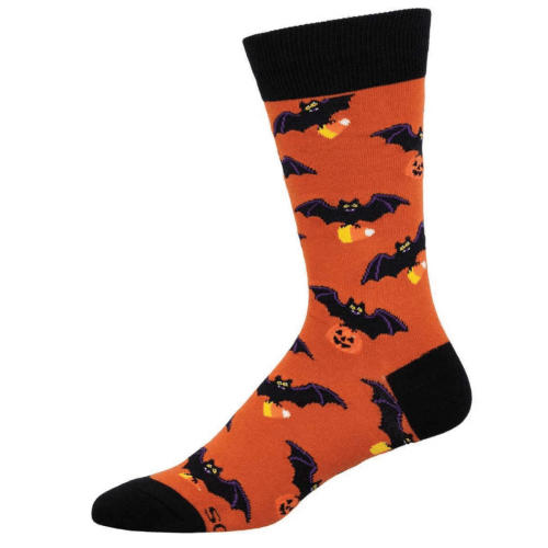Socksmith Men's 'Going Batty For Candy' Orange Socks