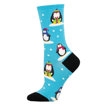 Socksmith Women's 'Christmas Penguins' Blue Socks