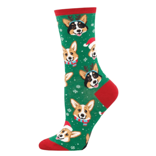 Socksmith Women's 'Happy Pawlidays' Green Socks