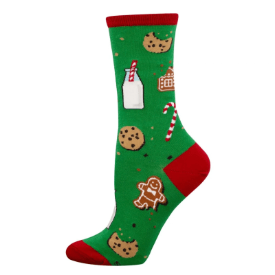 Socksmith Women's 'Santa's Milk and Cookies' Green Socks