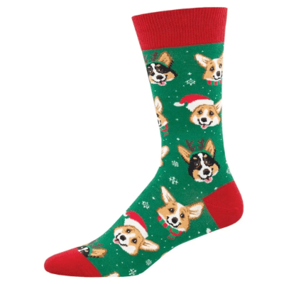 Socksmith Men's 'Happy Pawlidays' Green Socks