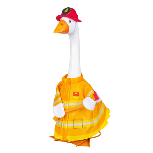 Giddy the Goose | Porch Goose Outfit, Firefighter